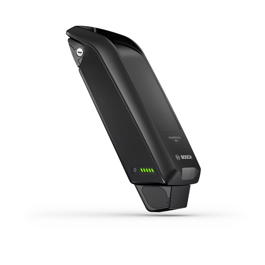 Batterie de VAE PowerPack 400 en isolation sur fond blanc.