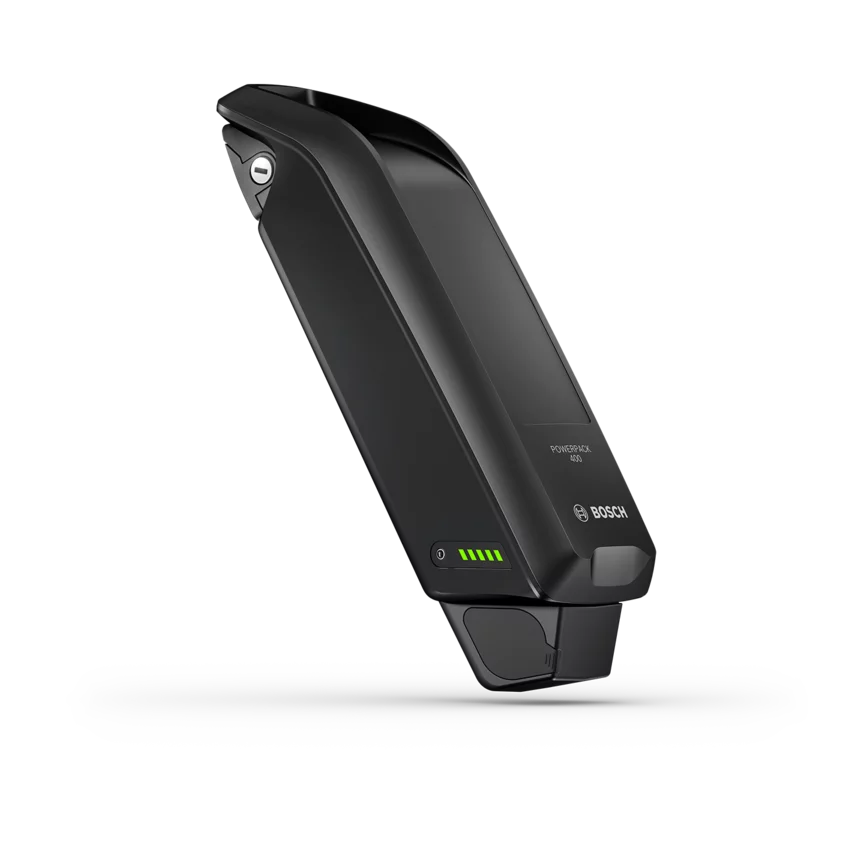 eBike battery PowerPack 400 isolated on a white background.