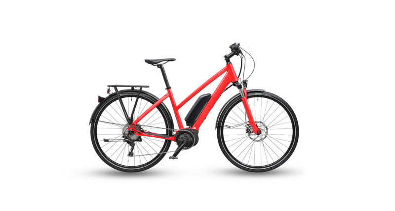 a red bike with Bosch eBike Systems