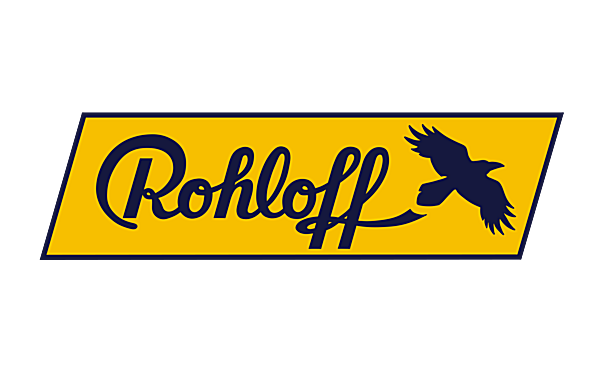 Markenlogo Rohloff in schwarz auf einem gelben Kasten.