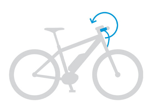 Graphic representation of an eBike with highlighted depiction of the twist grip.