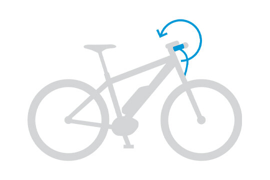 Graphic representation of an eBike with highlighted depiction of the twist grip.