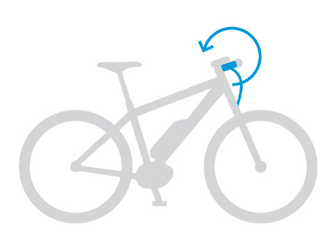 Graphic representation of an eBike with highlighted depiction of the twist grip.