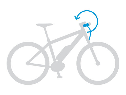 Graphic representation of an eBike with highlighted depiction of the twist grip.