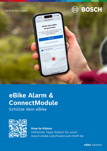 Produktbild Broschüre eBike Alarm und Connect Modul.