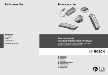 Bedienungsanleitung eBike Drive Unit Performance Line Modelljahr 2014
