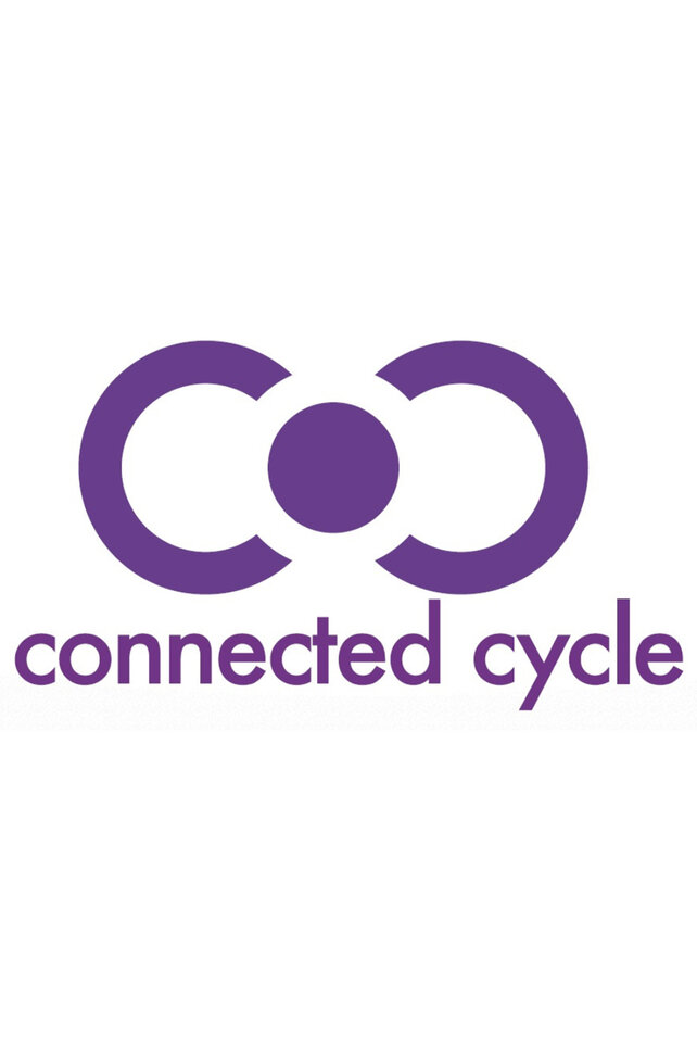 Le logo « Connected Cycle » en violet sur fond blanc.