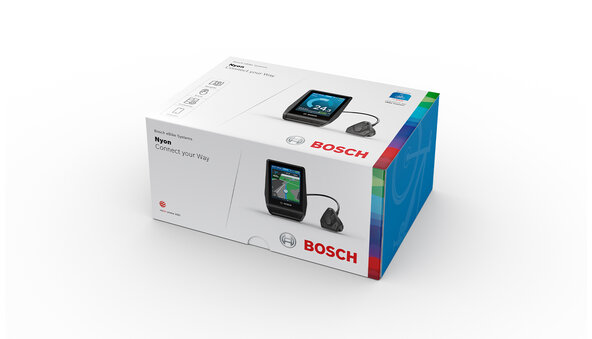 Die Produktverpackung des eBike Bordcomputers Bosch Nyon