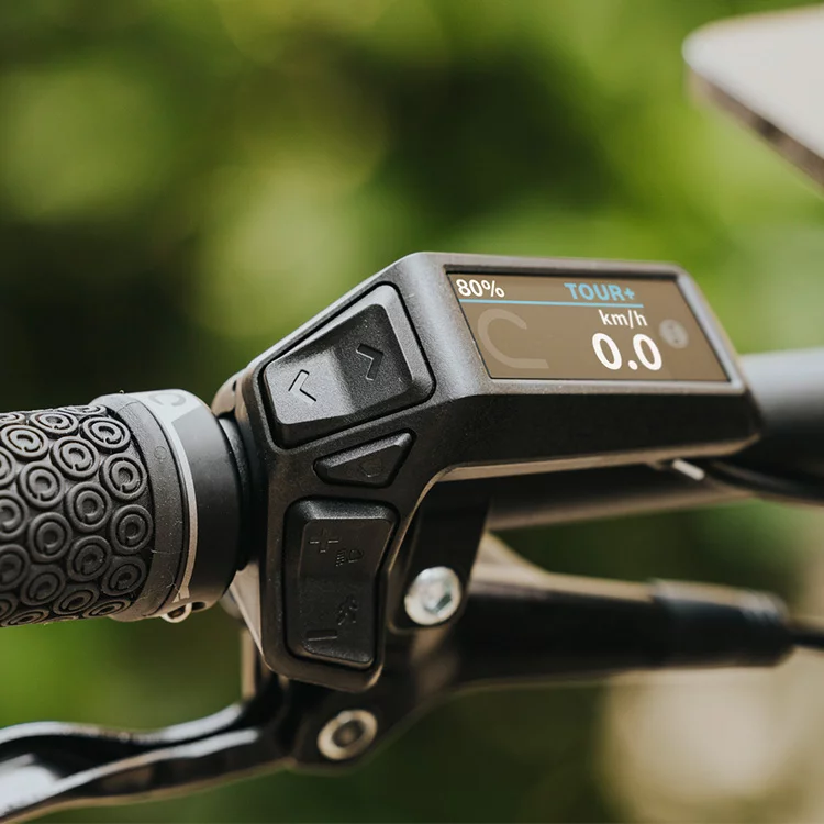 Close-up of the Purion on a bicycle handlebar.
