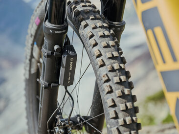 La fourche avant d'un eBike est équipée du système Bosch eBike ABS Pro.