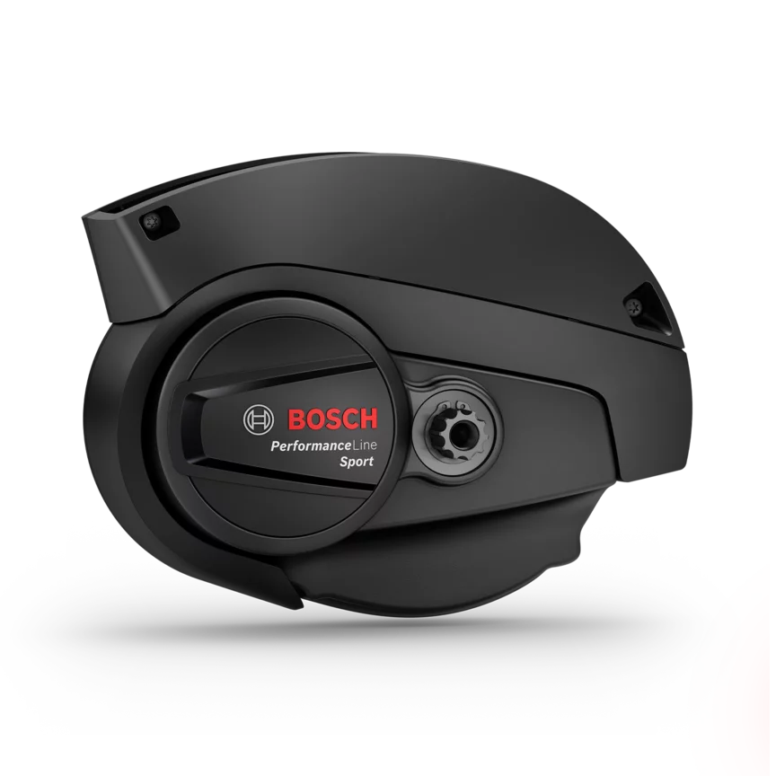 The Performance Line Sport drive unit showcased against a sleek grey background.