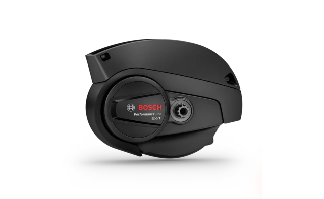 The Performance Line Sport drive unit showcased against a sleek grey background.