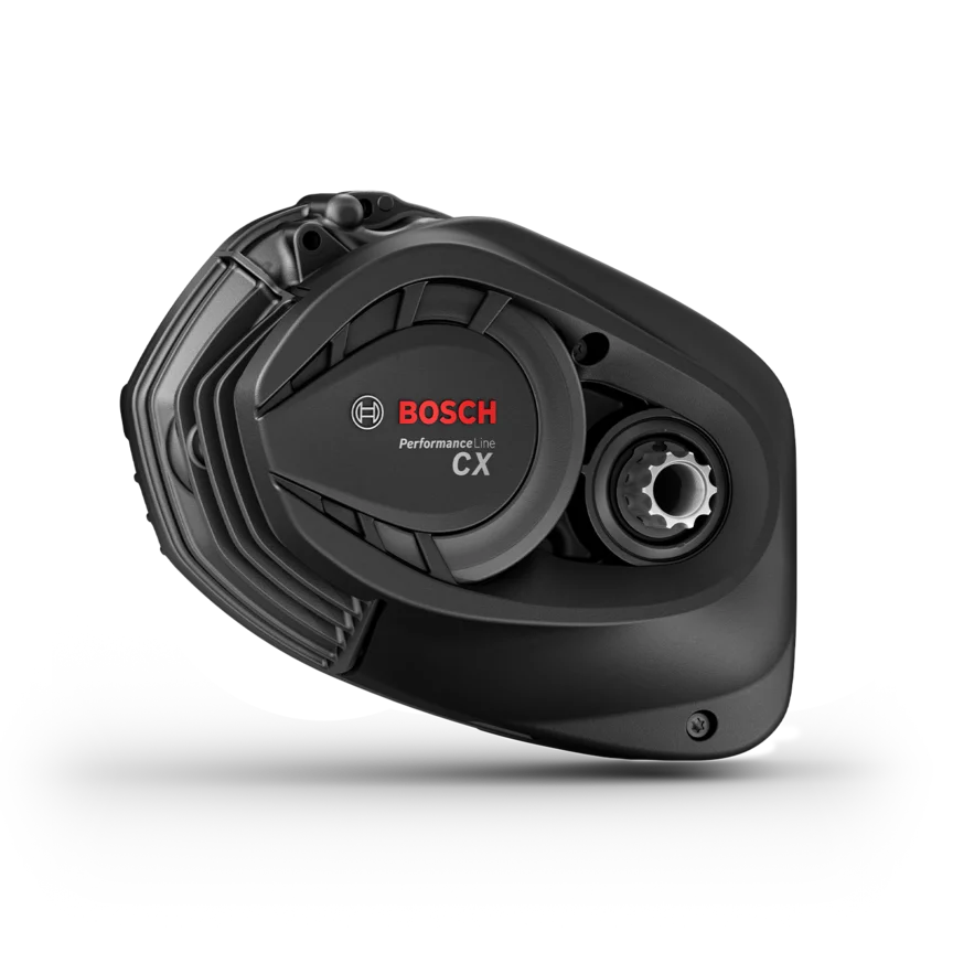 eBike-motoren Performance Line CX, isoleret på hvid baggrund.
