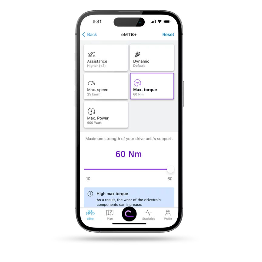 Screenshot of the phone display showing the power options and settings.