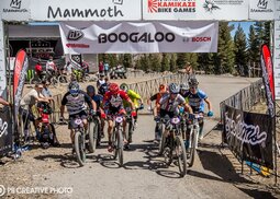 Riders start on the eMTB event Boogaloo