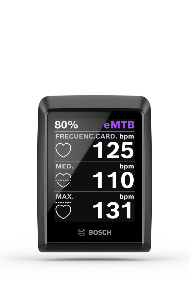 Kiox 300 opcional en el que se puede ver la frecuencia cardíaca.