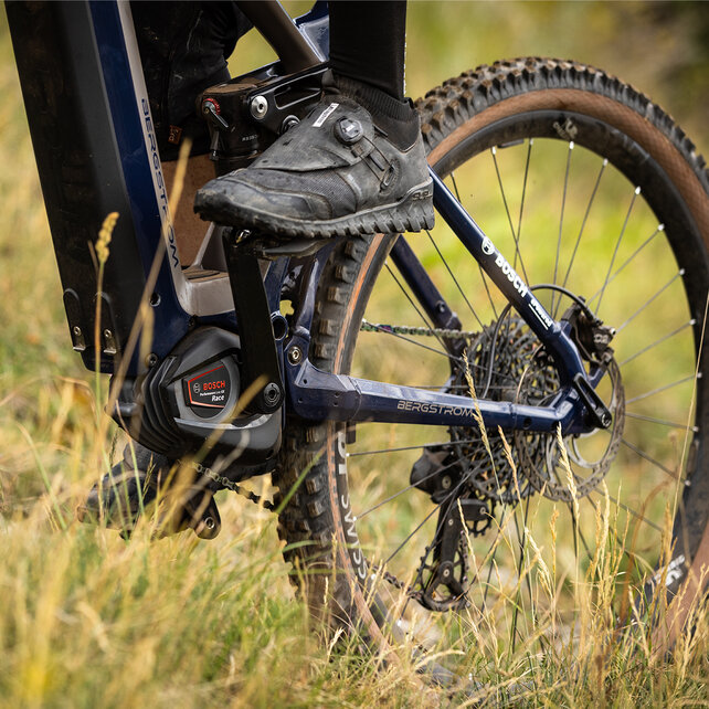 Primo piano di una eMTB con Performance Line CX Race Limited Edition.