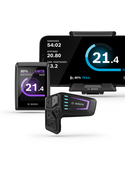 Kiox 300, et SmartphoneGrip med en indsat smartphone og LED Remote frit klippet.