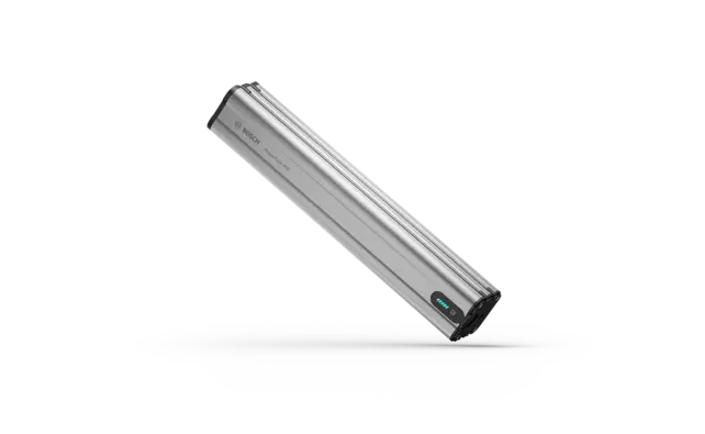 Bosch eBike batteria (PowerTube 540) con stampa grigia.