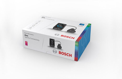 Die Produktverpackung des eBike Bordcomputers Bosch Kiox