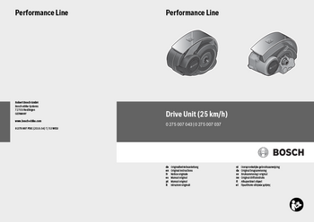 Bedienungsanleitung eBike Drive Unit Performance Line Modelljahr 2017