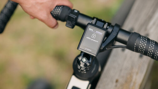 The Kiox display on an eBike indicates that the eBike is locked.