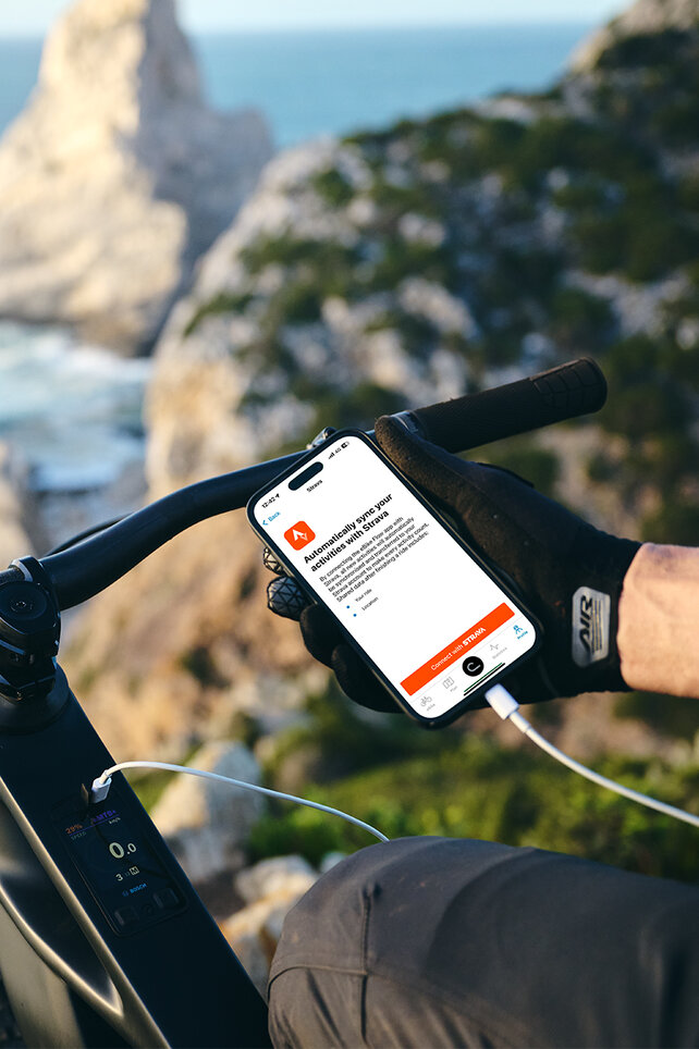You sit on your eBike and sync your values with Strava using the eBike Flow app.