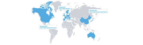 World map showing headquarter locations in North America, Europe, East Asia, and Australia