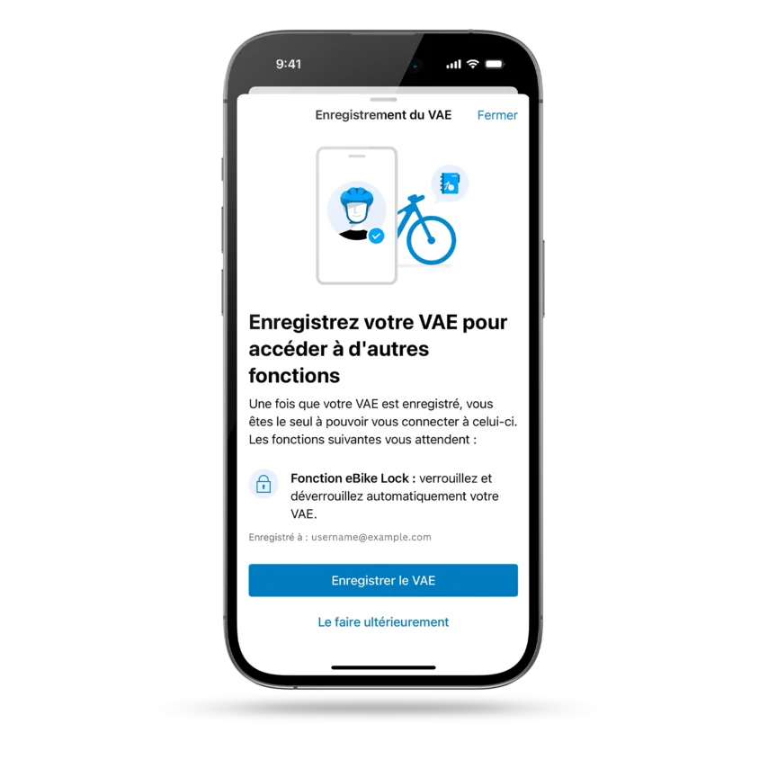 Sur un smartphone exempté, vous pouvez voir la possibilité d’enregistrer un VAE.