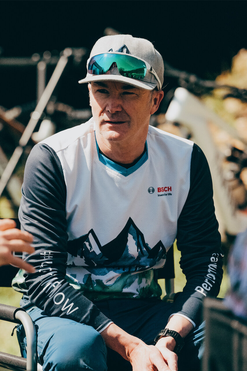 Claus Fleischer, the CEO of Bosch eBike Systems, is attending an eMountainbike race.