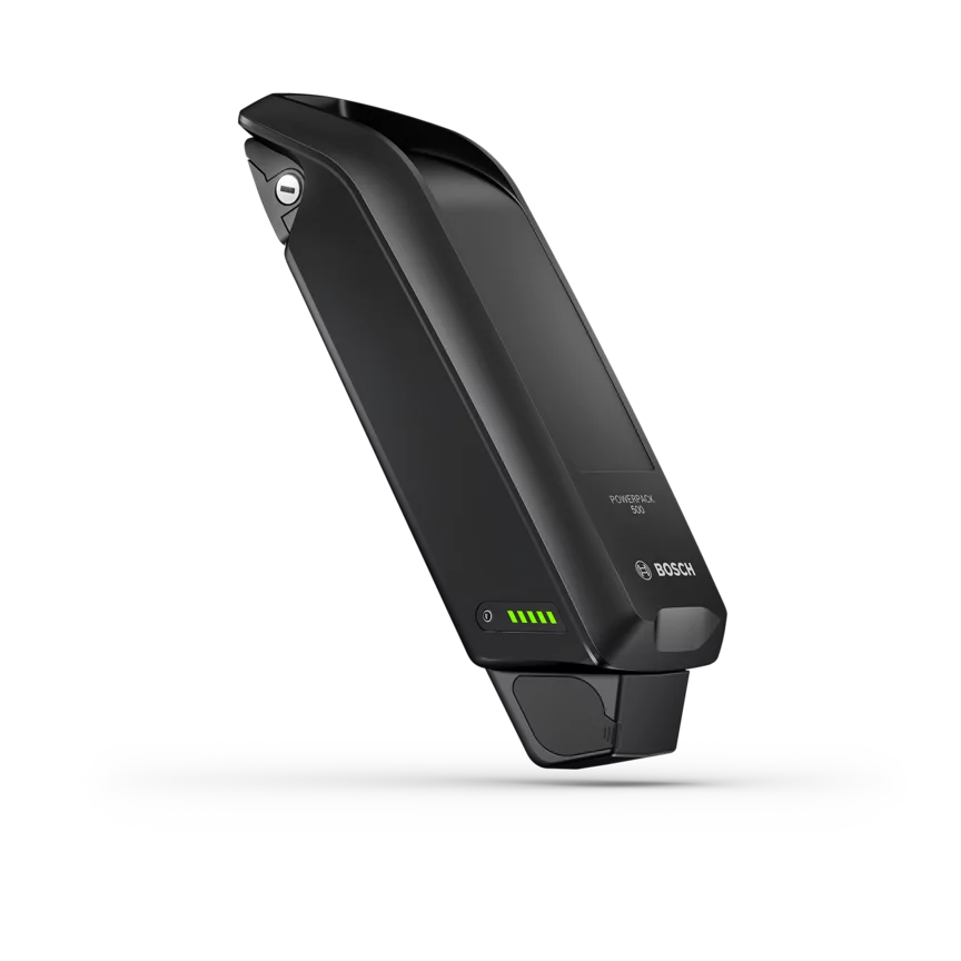 Batería de eBike PowerPack 500 en fondo blanco, sin fondo.