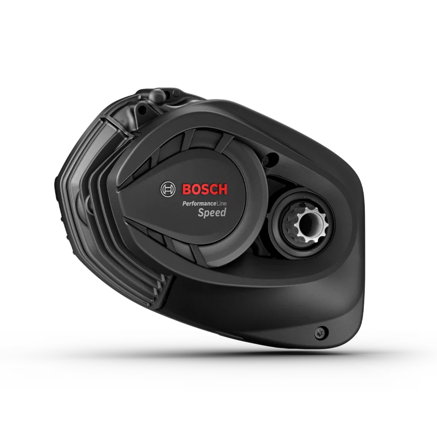 Motor de eBike Performance Line Speed en fondo blanco, con recorte.