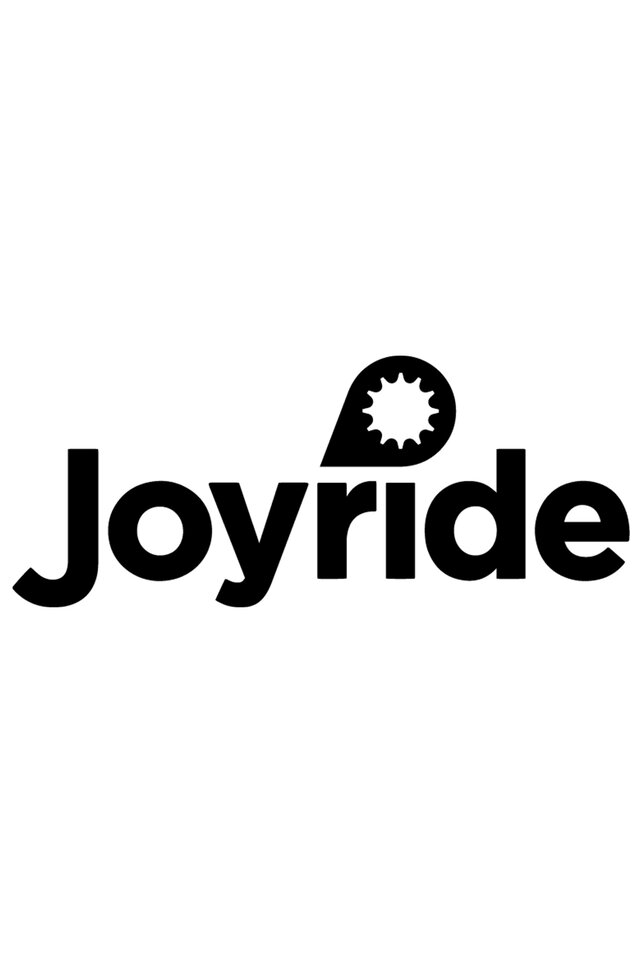 Le logo « Joyride » en noir sur fond blanc.