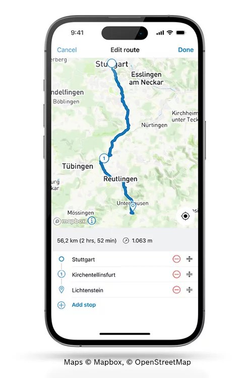 On a cropped phone, a map showing a route is visible.