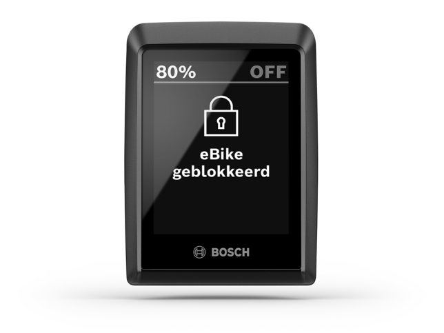 Geïsoleerde Kiox 300 met de weergave "eBike vergrendeld".