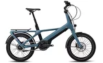A blue and turquoise eCompact eBike set against a white background.
