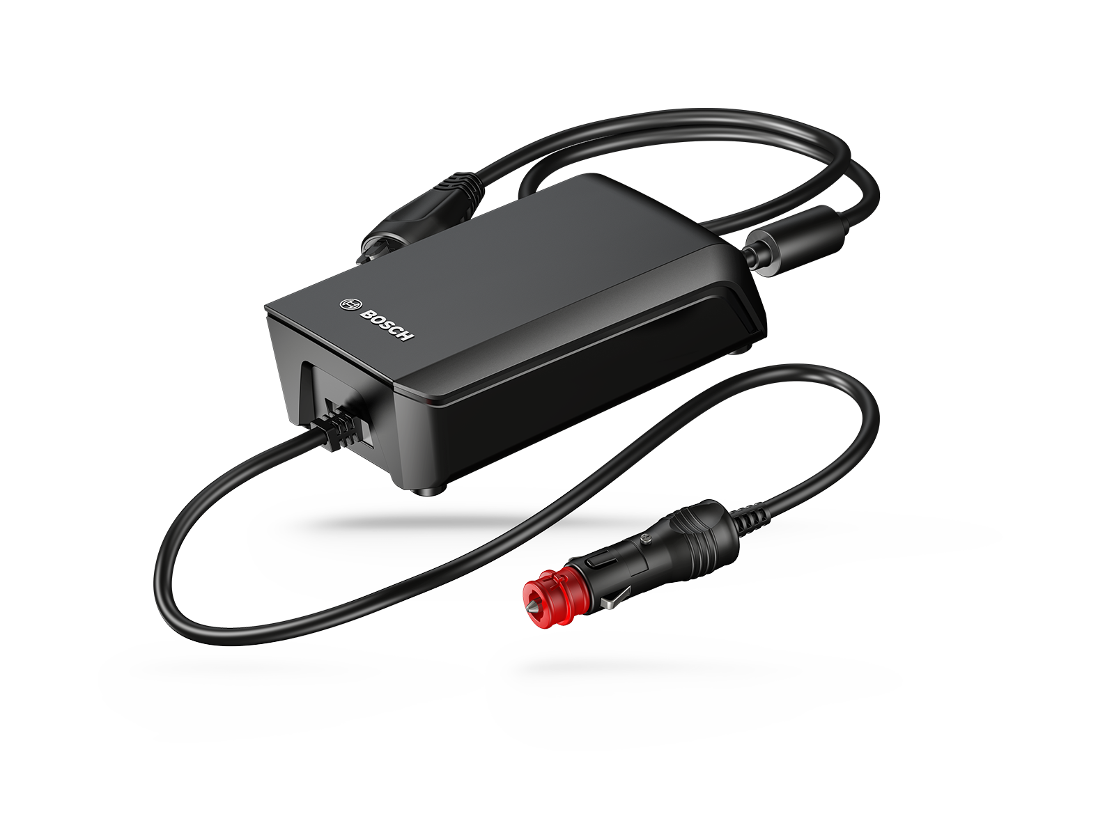 Le Travel Charger de Bosch eBike Systems isolé sur fond blanc.