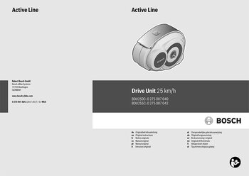 Bosch eBike Active Line Drive Unit Manual Cover