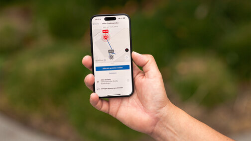 On a handheld Smartphone, you can see the eBike Tracking mode of the Flow App by Bosch eBike Systems.