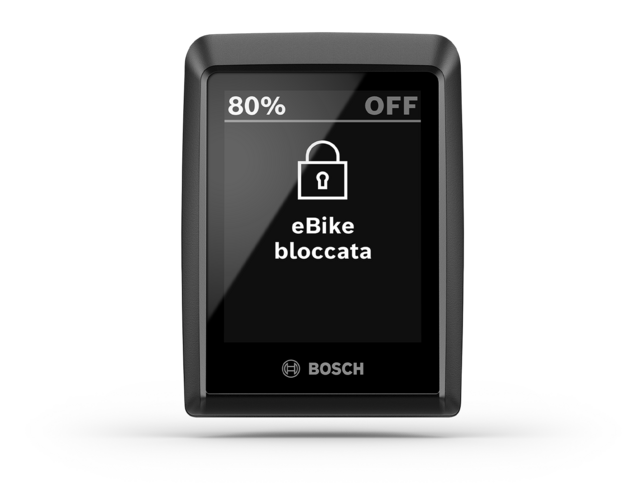 Kiox 300 presentato con il display "eBike" bloccato.