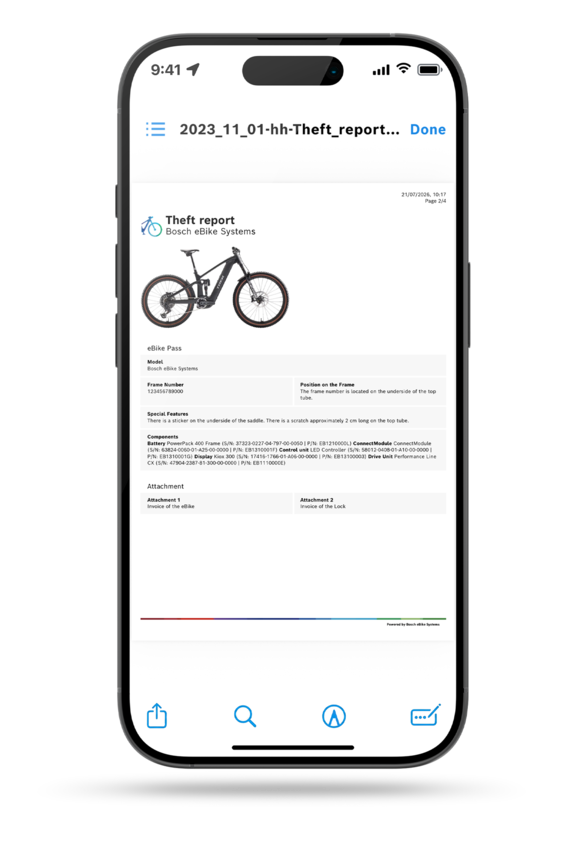 The Bosch Kiox 300 display shows that the eBike Lock function is active. A large lock symbol appears on the display screen, with the lettering eBike blocked underneath. The battery level of 80 percent is visible in the upper left corner.