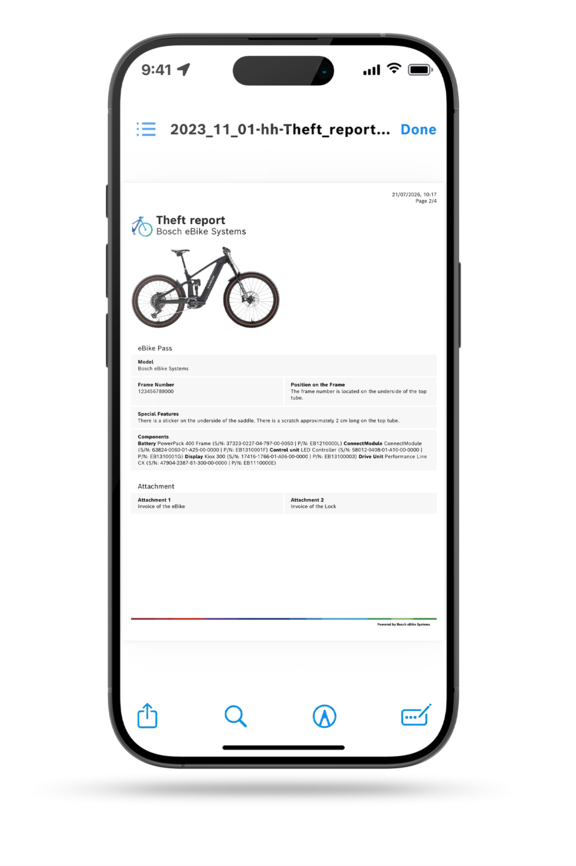 De Bosch Kiox 300 display toont de geactiveerde eBike Lock functie. Op het beeldscherm zie je een groot slot-symbool, met daaronder de letters eBike geblokkeerd. Linksboven wordt het batterijniveau van 80 procent weergegeven.