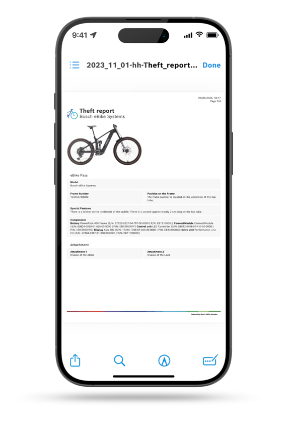 Il Bosch Kiox 300 display mostra la funzione eBike Lock attivata. Sul schermo è visibile un grande simbolo lucchetto, con la scritta eBike bloccata sotto. In alto a sinistra viene mostrato il livello della batteria all'80 percento.