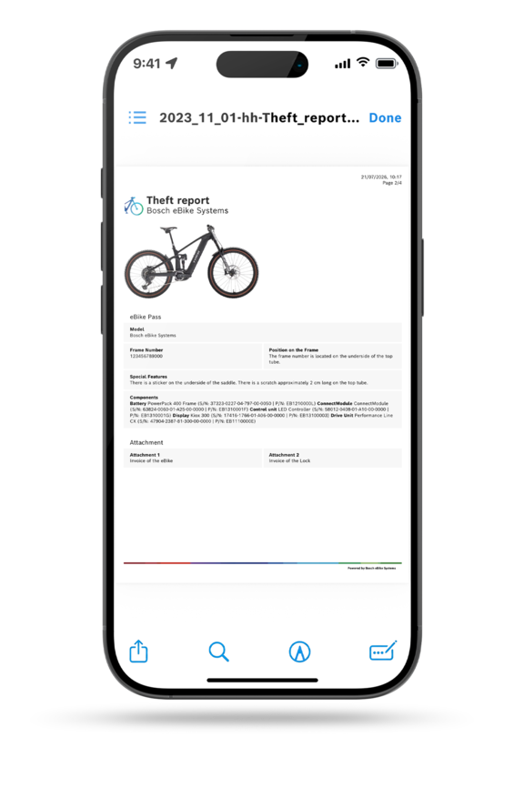 Bosch Kiox 300 display visar att eBike Lock-funktionen är aktiverad. En stor låssymbol visas på bildskärm, med texten elcykel låsta under. Batterinivån på 80 procent visas uppe till vänster.