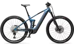 Isolated blue eBike on a white background.