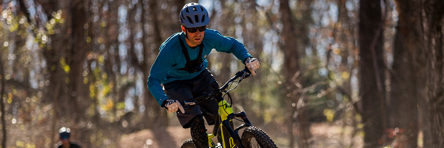 Nick Troutman riding his eBike on the trails in Bentonville.