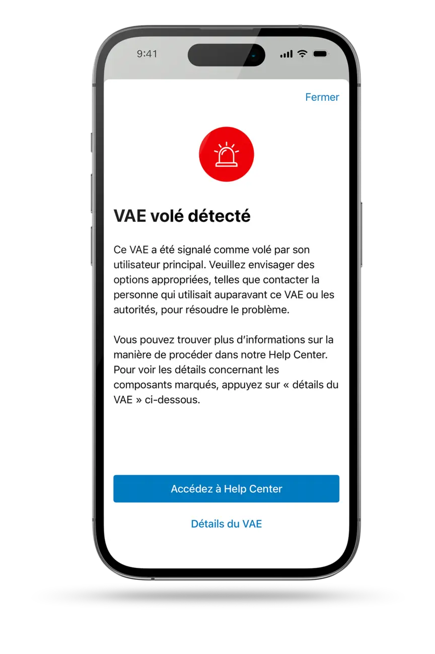 Alerte concernant le vol d’un eBike et la suite des démarches.