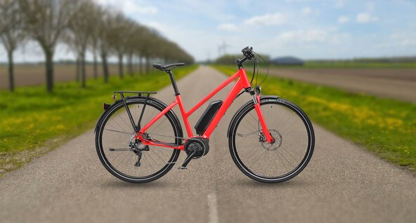 red Hybrid eBike powered by Bosche